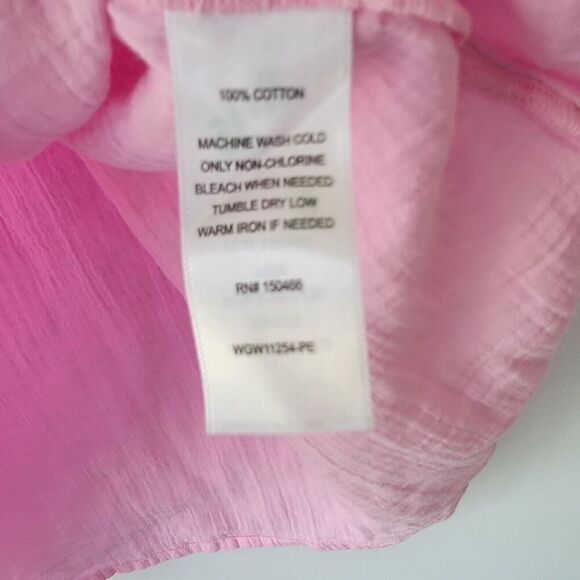 market & spruce Gauze v-neck short sleeve pink top size pm - Picture 7 of 7